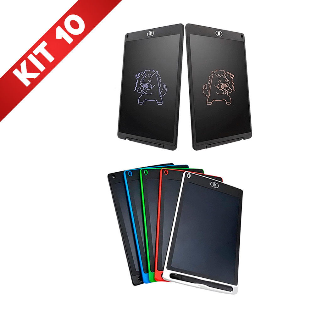 Kit 10 Lousa Mágica Infantil Tablet Digital Tela Lcd Escrever Presente 10 Polegada Menina Menino