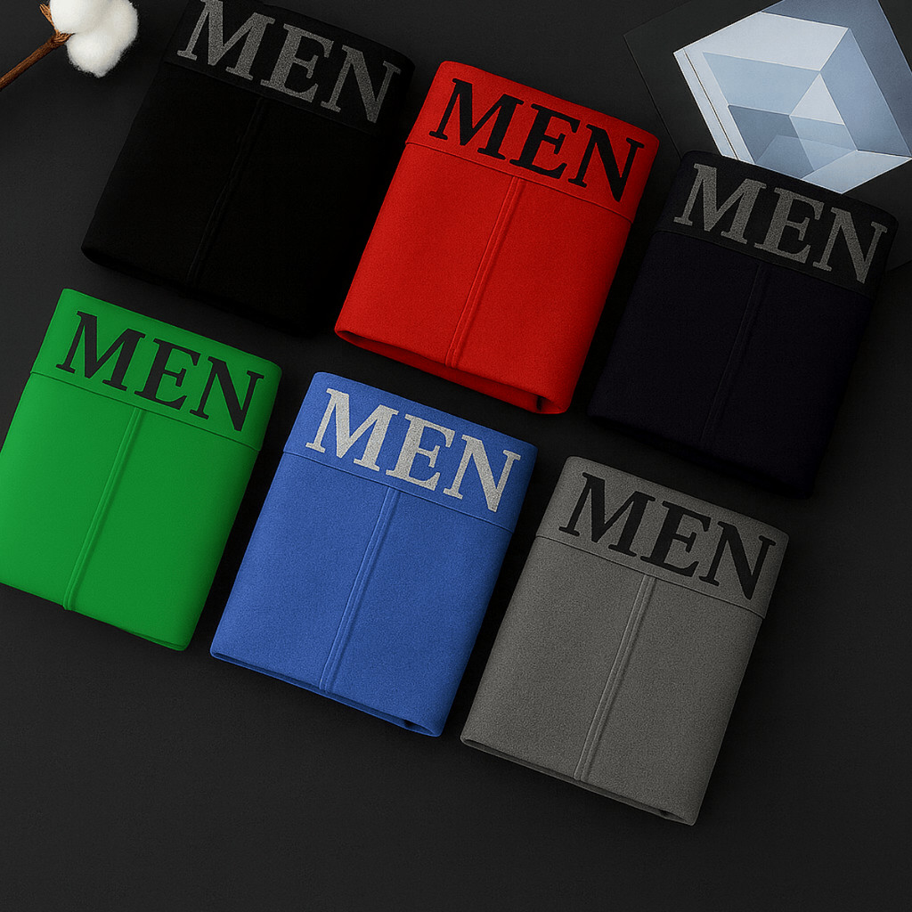 Kit 5 Cuecas Boxer Masculina Microfibra Lisa Confortável Elástica