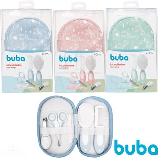 Kit Higiene Cuidados Bebê Com Estojo Completo Tesoura Pente Cortador Manicure Infantil Buba