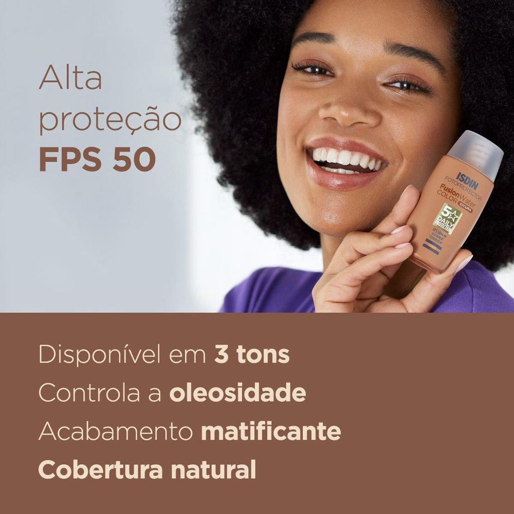 ISDIN FUSION WATER PROTETOR SOLAR 50ML FPS50 OIL ESCURA — imagem 2 de 2