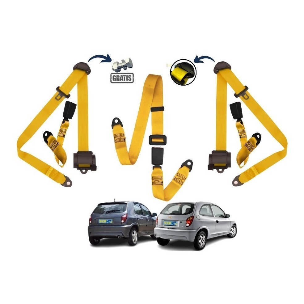 Kit Cinto Segurança Celta 3 Pontos Traseiros Para Cadeirinha