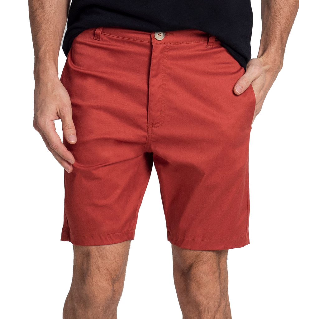 Bermuda Masculina Com Bolsos Sarja Diametro Marrom