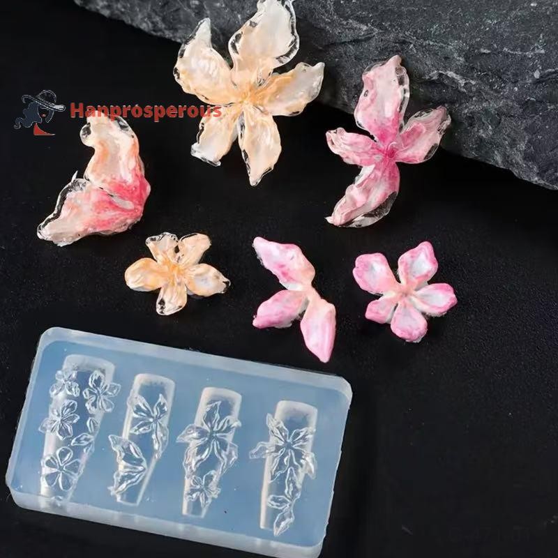 Hanprosperous > Série De Flores 3D Silicone Acessórios Para Unhas Molde De Escultura Flor De Gelo Lírio Modelo Diy Nail em Oferta na Shopee