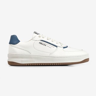Tênis Masculino Ferracini Couro Legítimo Branco Calcanheira Solado Marrom Blur 9263-713D