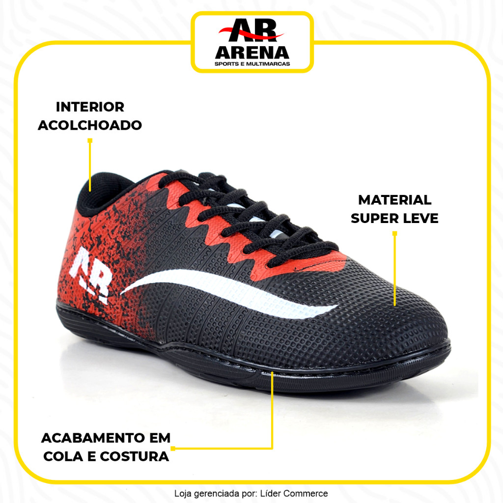Combo Chuteira E Meião Futsal Futebol de salão quadra Original Confortável Leve Resistente Costurada