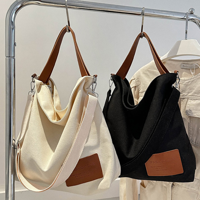 Sacola Espaçosa Para Mulheres – Mochila Estudantes Bolsa Escolar Versátil De Lona Crossbody ​ em Oferta na Shopee