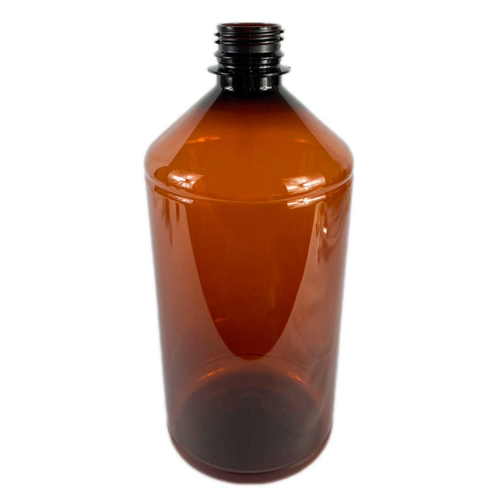 Garrafa Frasco Plástico Pet Âmbar Cristal 1 Litro Rosca 28/410