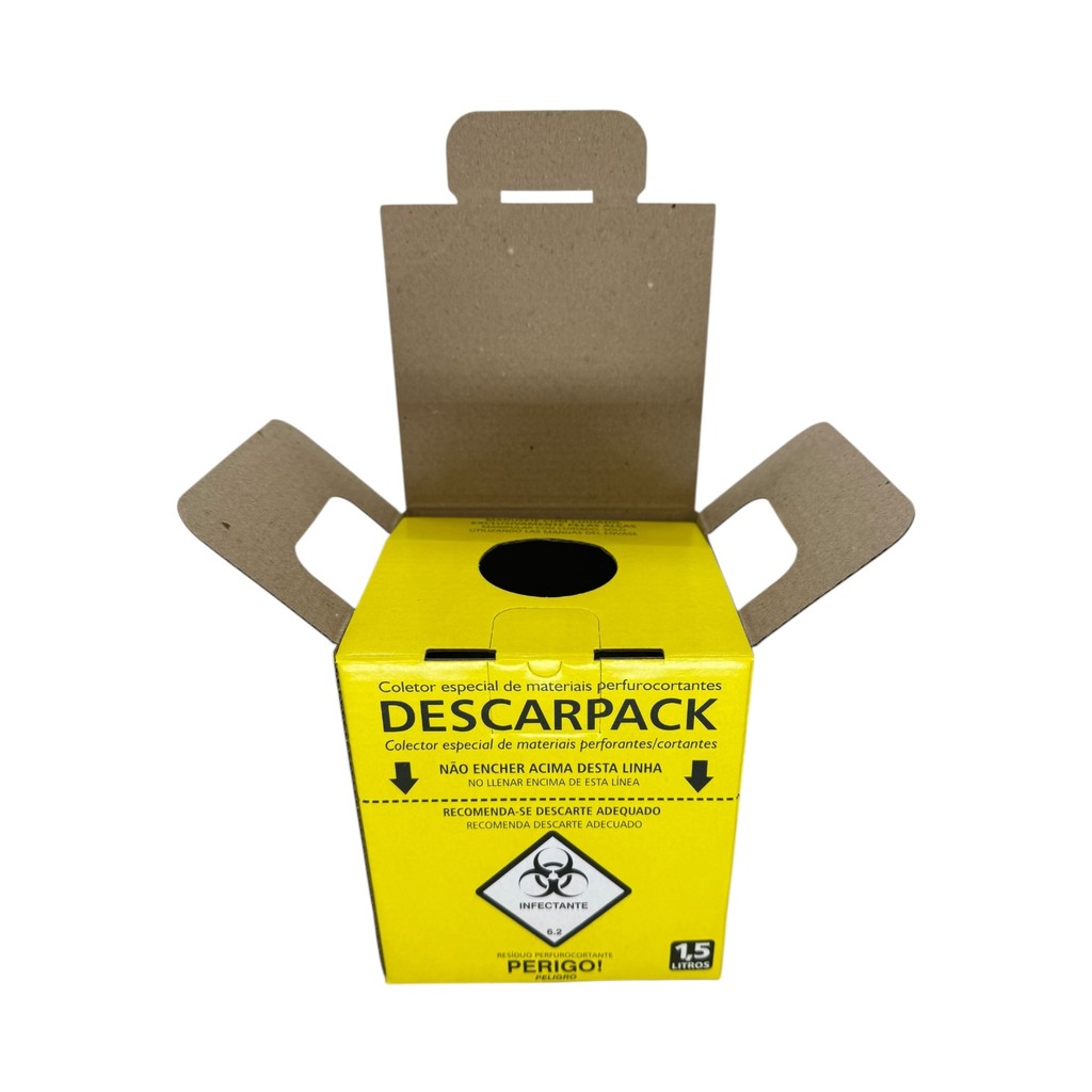 Caixa Coletora Perfuro Cortante 1,5 litros s/Desconector Descarpack em Oferta na Shopee