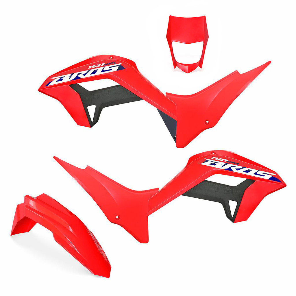Kit Plástico Carenagem Biker Reestyle C/ Adesivos Nxr Bros 150 2009 a 2012 em Oferta na Shopee