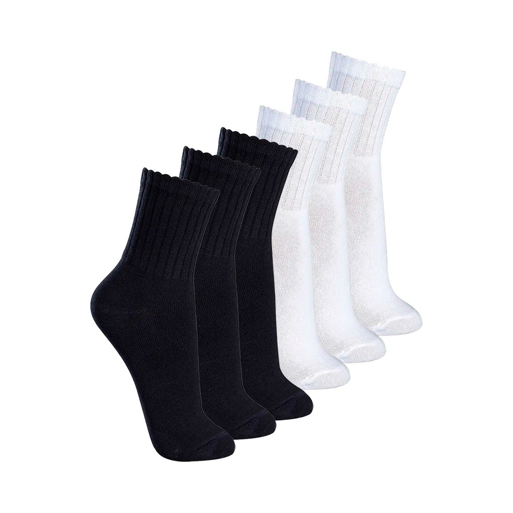 Kit com 6 Pares de Meias Esportiva Cano Médio Lupo 3290-009 Colorido