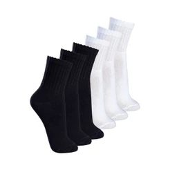 Kit com 6 Pares de Meias Esportiva Cano Médio Lupo 3290-009 Colorido
