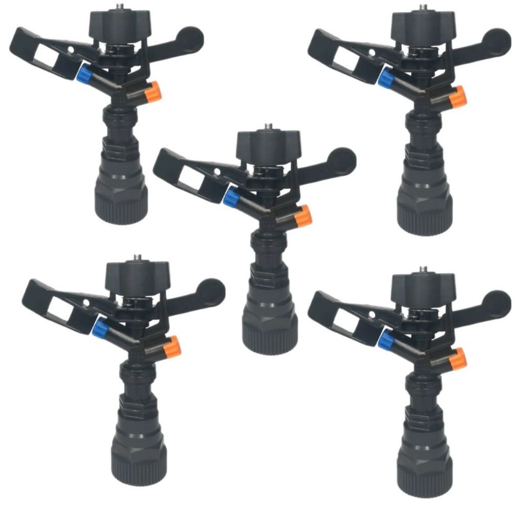 KIT IRRIGAÇÃO 5 ASPERSOR PARA IRRIGAÇÃO IMPACTO 360º  1/2 E 3/4 HORTA PLANTAÇÕES PROFISSIONAIS ALCANCE MIN 10M MAX 30M