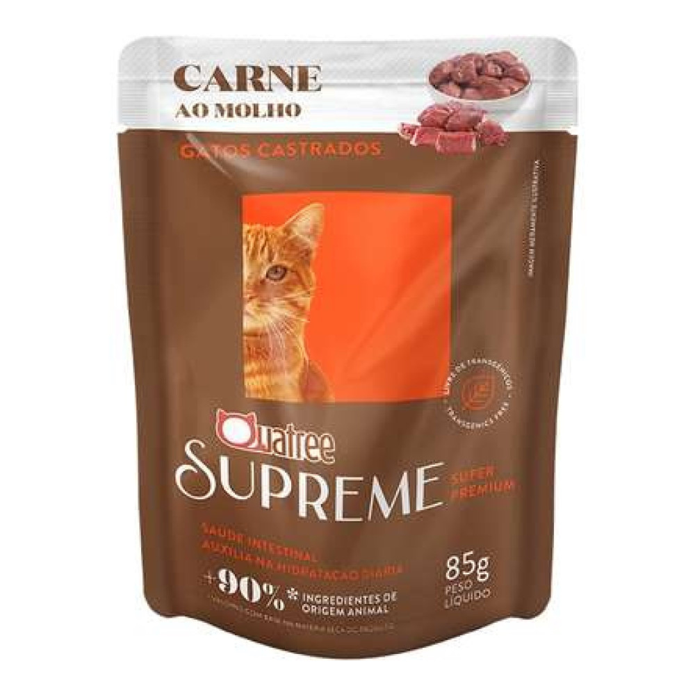 Quatree Supreme Sache Gatos Castrados Carne 85G