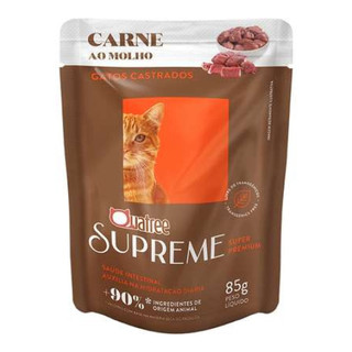 Quatree Supreme Sache Gatos Castrados Carne 85G