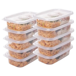 Kit 10 Potes Marmitas Fitness Transparente 520 ml Plasútil