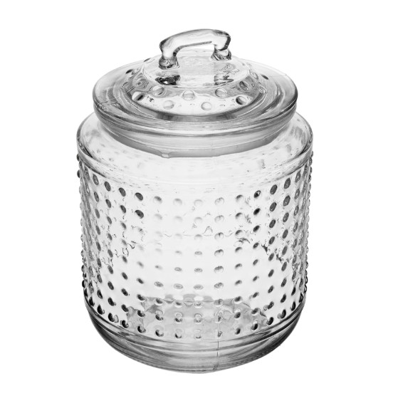 Pote Hermético Poá de Vidro 1,2L Lyor 22,6x14,9x13,6cm