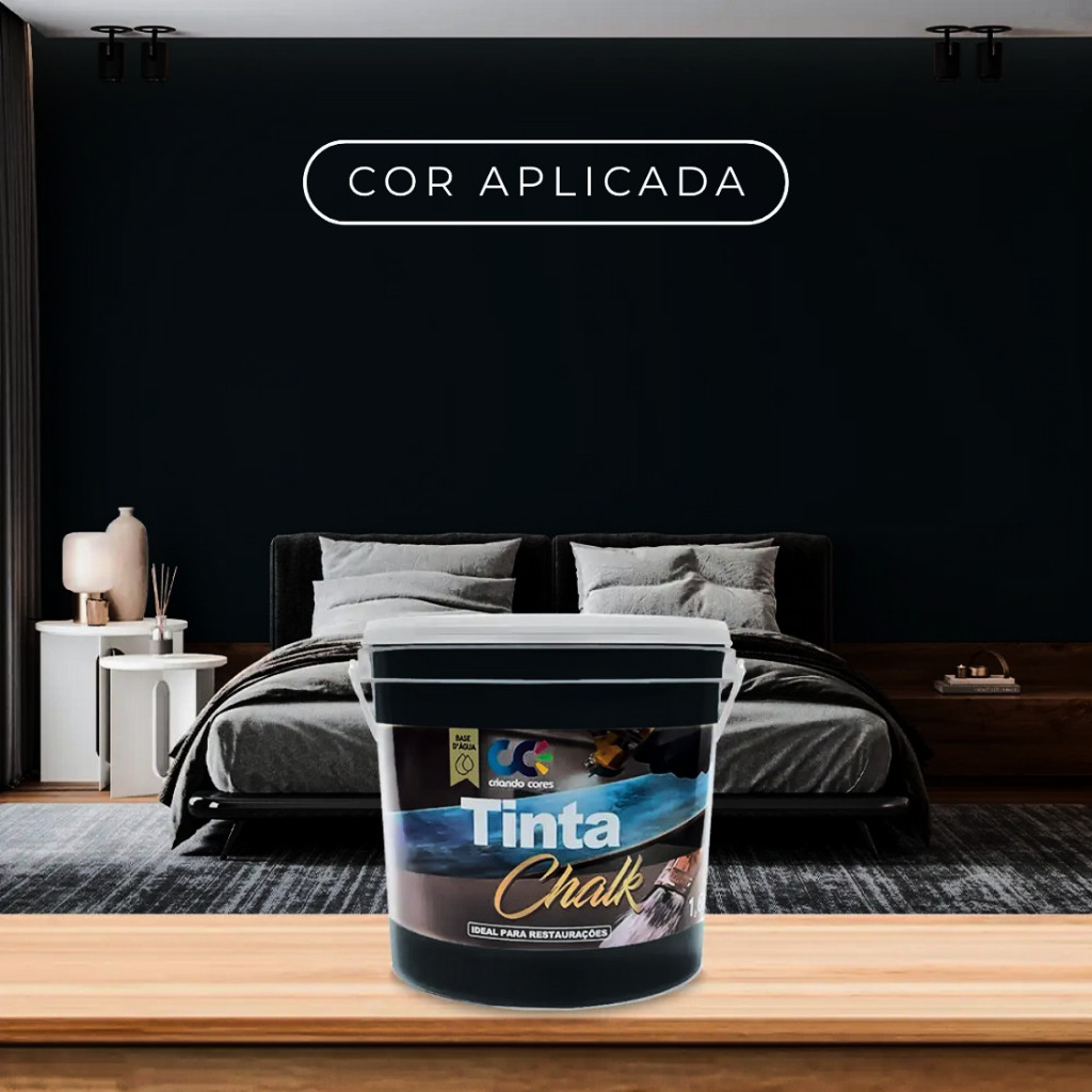 Tinta Chalk Paint Preto – Renove e Decore com Alta Aderência em Móveis, Paredes e Outras Superfícies