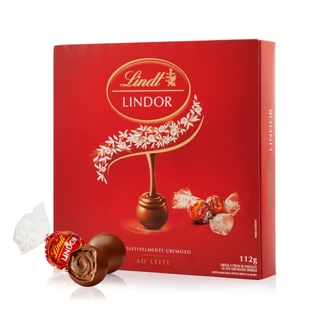 Caixa de bombons Lindt Lindor ao leite 112 g