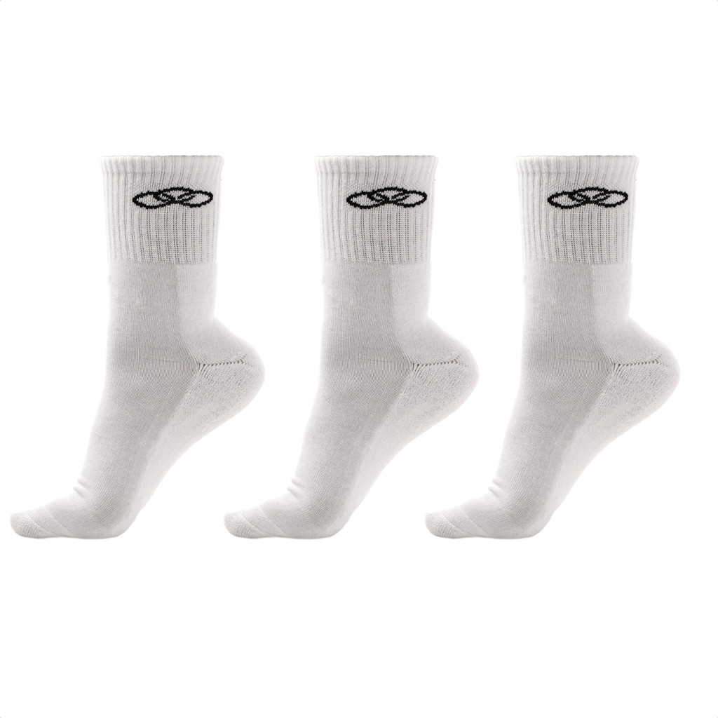 Meia Olympikus Tripack Cano Médio 3 Pares 39/44 Branco - Unissex em Oferta na Shopee