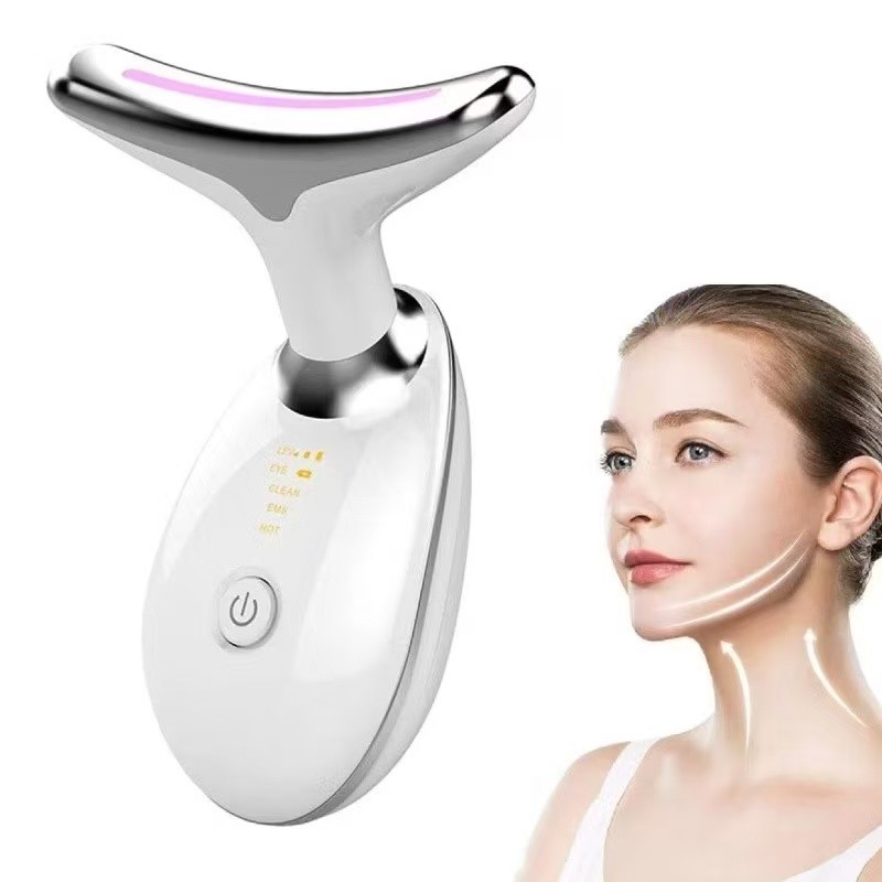 Portátil Beleza Pele Firmeza Pescoço Led Vibração Fóton Levanta A Anti-Rugas Remover Massageador--1445