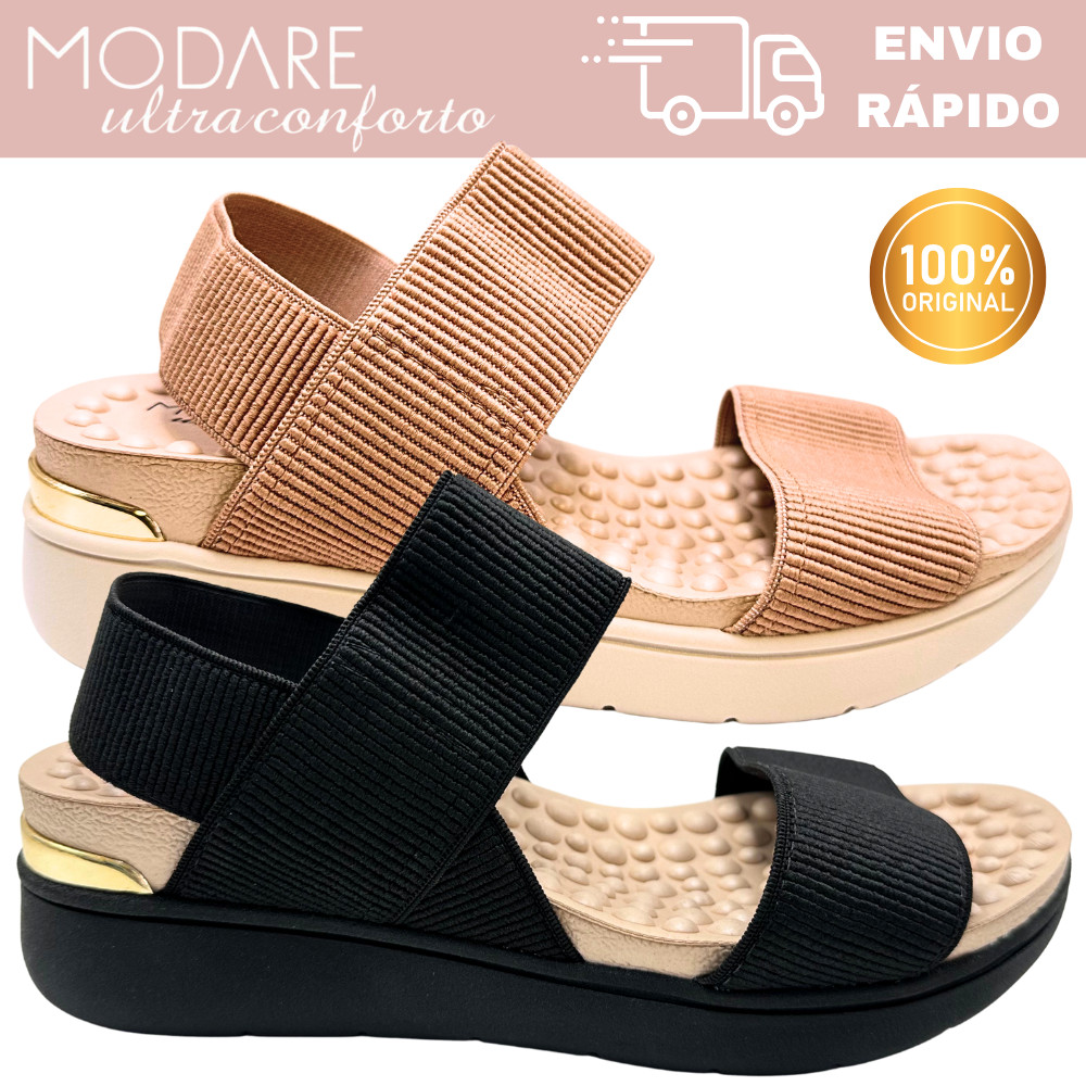 Sandália Modare Anabela 7151.102 Com Palmilha Massageadora em Oferta na Shopee