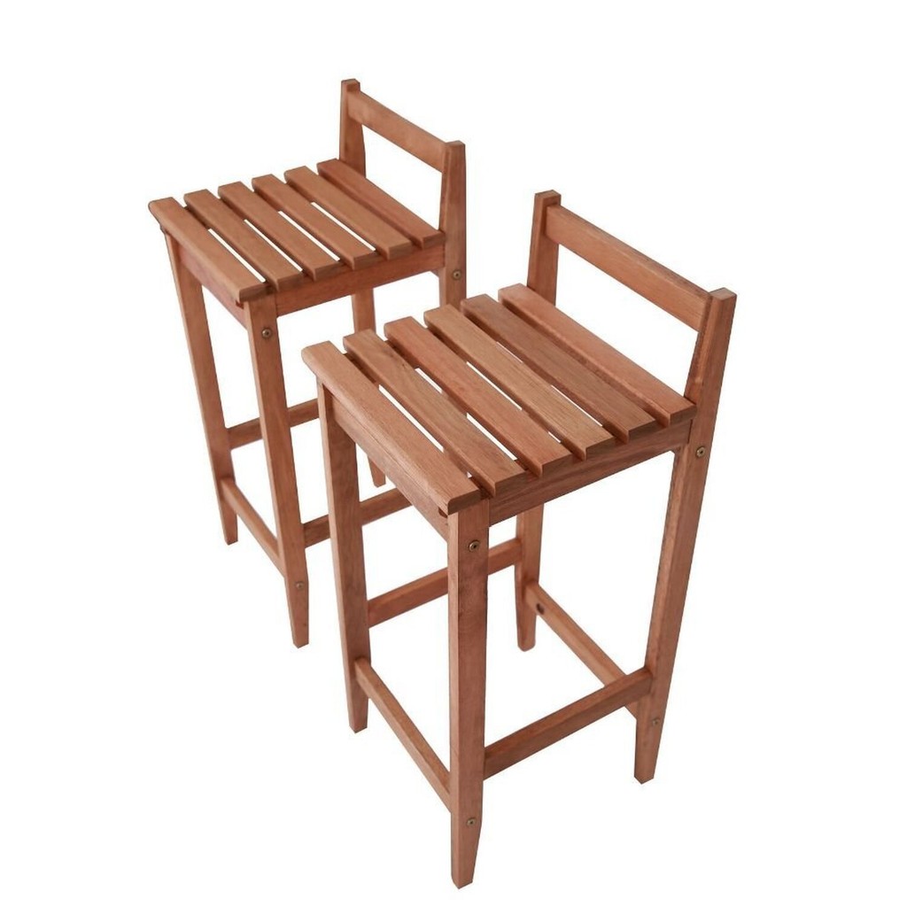 Conjunto 2 Banquetas Altas Bistrô Madeira Maciça 2 em Oferta na Shopee