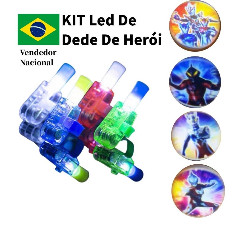 KIT Led Dedo Luz De Desenho Animado Mini Projetor De Dedo Anel De Luz Infantil Brinquedos Baratos