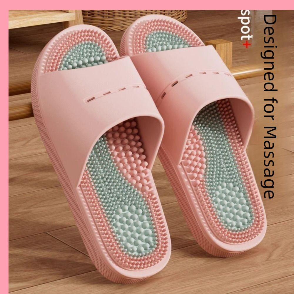 Chinelos De Massagem DORA , Sandálias De Banheiro Antiderrapantes De Cor Sólida , Acupressão De Pé De PVC Para Mulheres 