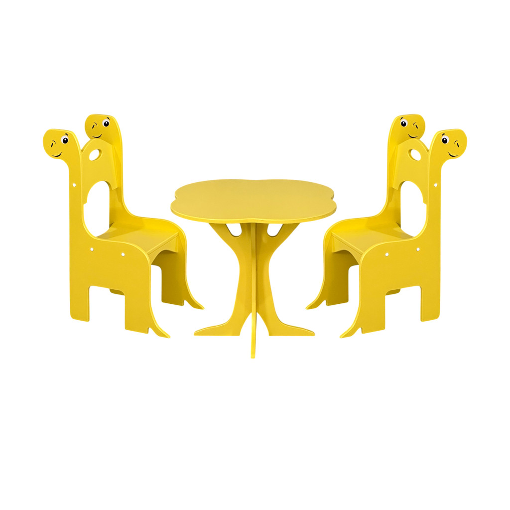 Mesa 2 Cadeiras Dino Infantil MDF Segura Criança Brincar