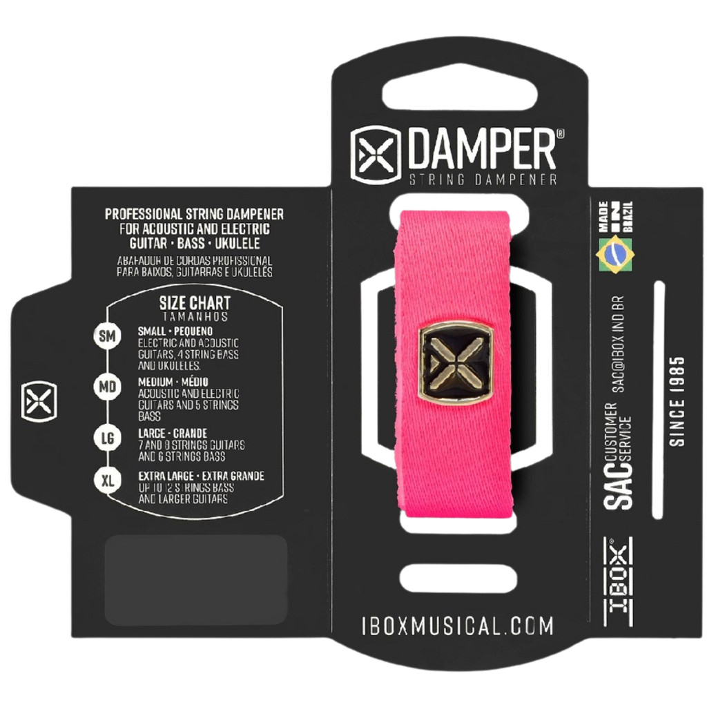 Abafador Damper Rosa Pink DTMD21 Ibox Poliéster Tag Metal MD Médio Instrumento Guitarra Violão Baixo