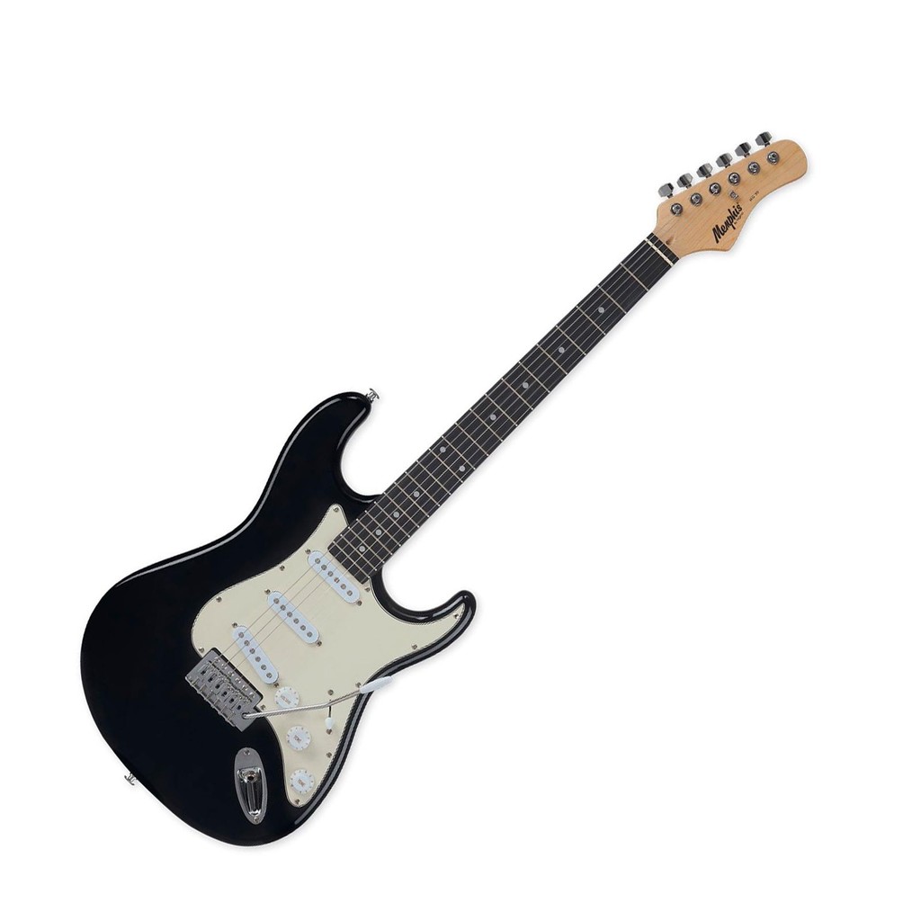GUITARRA MEMPHIS STRATOCASTER 3S ESCALA ESCURA ESCUDO AWH MG-30 BK - BLACK