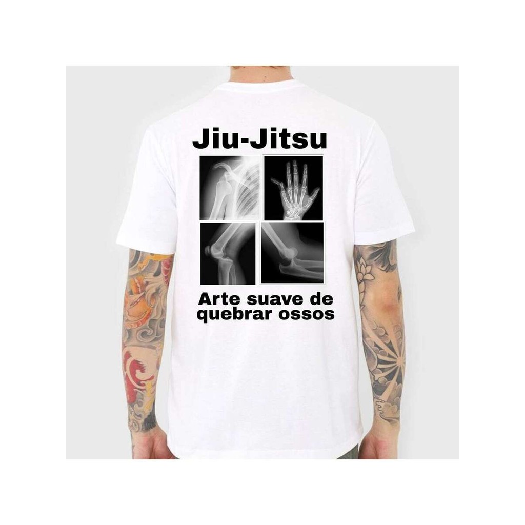 CAMISETA 100% ALGODÃO UNISSEX JIU JITSU BRASIL raio-x  STREET WEAR ACADEMIA dia dia em Oferta na Shopee