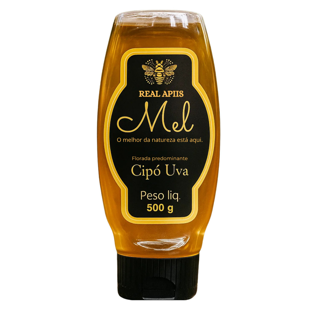 Mel Cipó-Uva Bisnaga Invertida 500g 100% Puro – Dosador Fácil e Natural Artesanal Sem Conservantes