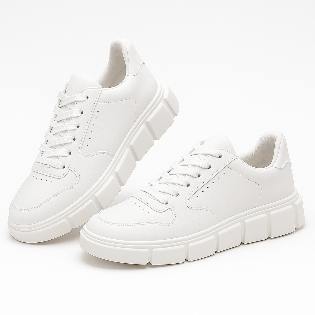 Tênis Masculino Casual Branco Azera Solado Alto Estilo Urbano Confortável
