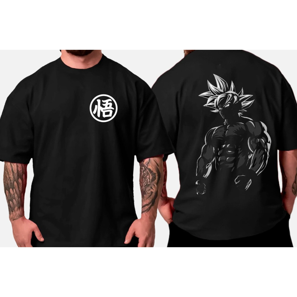 Camiseta Unissex Oversized Plus Size Feminina Masculina Dragon Ball  Treino Academia GYM Dragão Guko Vegeta Streetwear