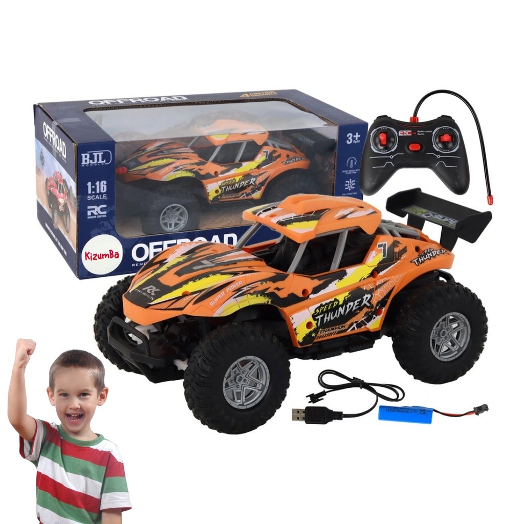 Carrinho Jeep Controle Remoto 4x4 Azul Recarregável Off-Road Brinquedo Presente Infantil Kizumba · foto 2