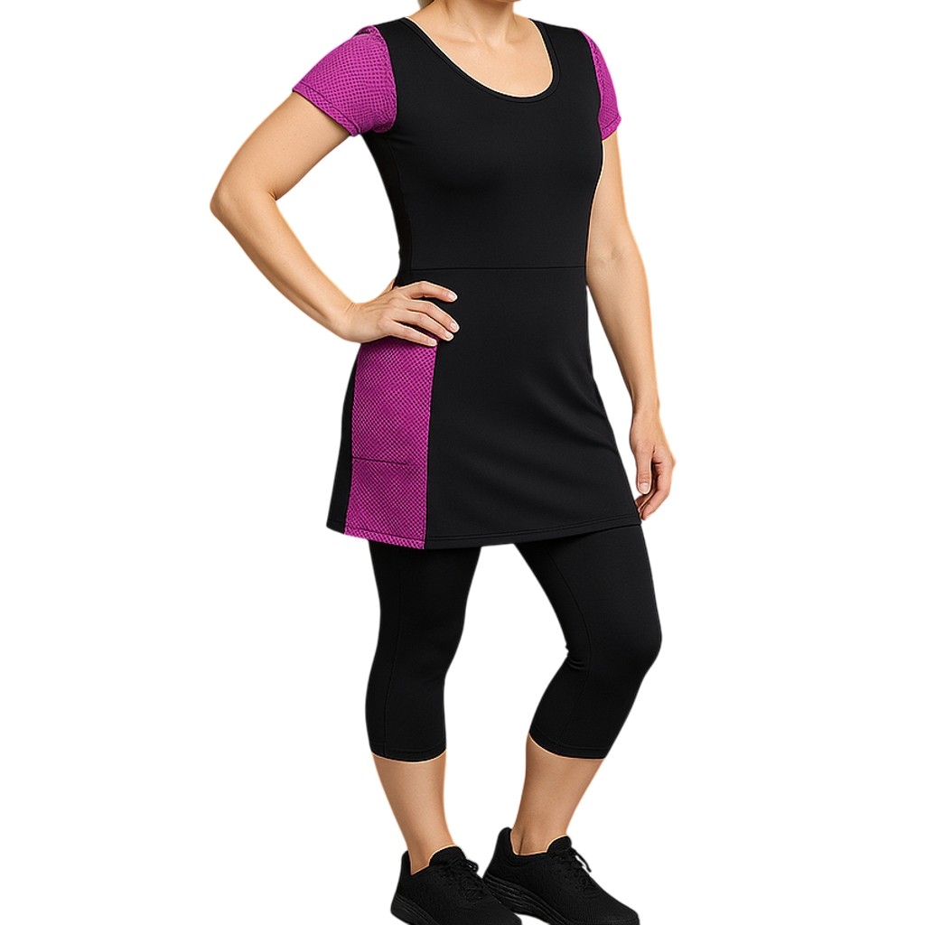 Macacão Esportivo Evangélico Corsário Saia Bolsos Laterais Academia Fitness Zero Transparência em Oferta na Shopee