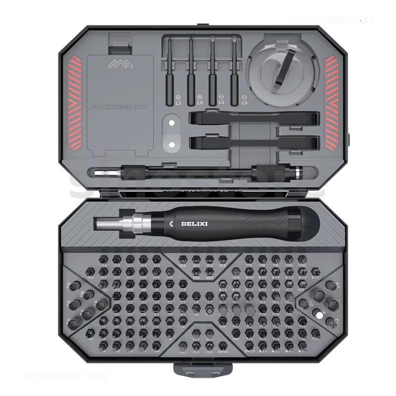 DELIXI 145 Em 1 Conjunto De Chave De Fenda Magnética De Precisão 132 Bits Kit De Ferramentas DIY Para Reparo De Celular