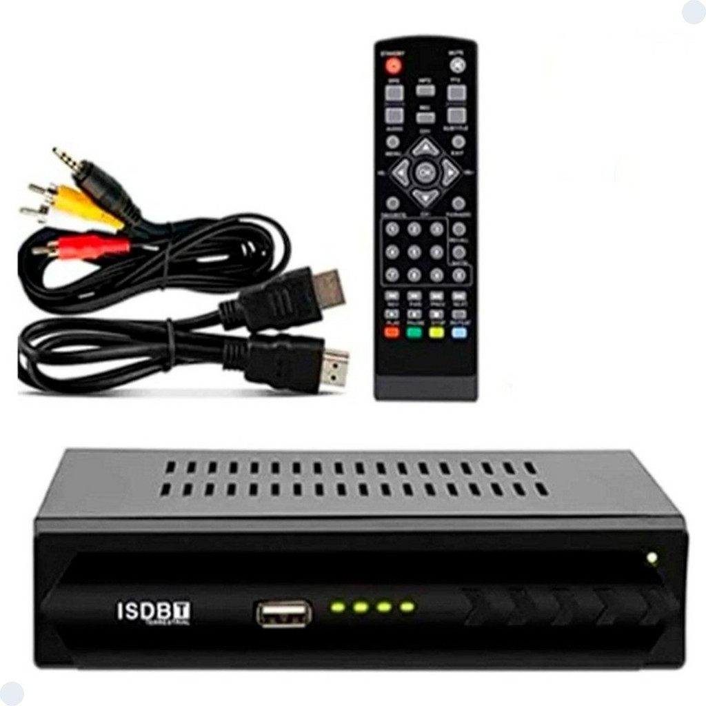 Conversor Digital Isdbt Set Top Box Full HD com HDMI USB Preto