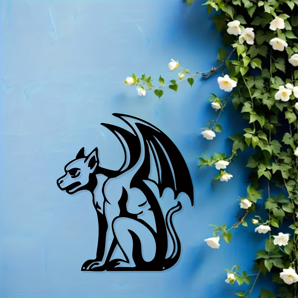 CIFbuy Gótico Gárgula Metal Arte De Parede Estátua Mística Mural Decoração De Festival De Halloween Presente