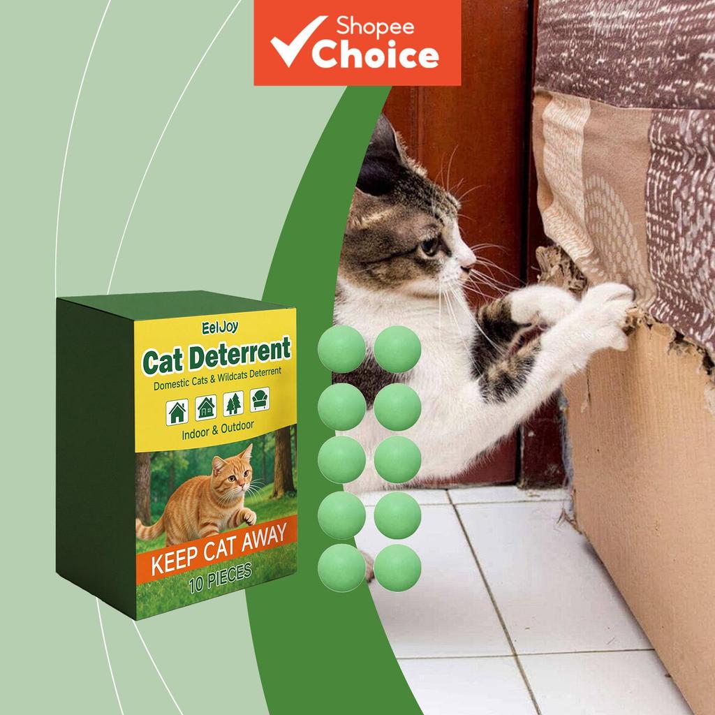 Pellets repelentes de gato 10 unidades + saco de malha – Proteção externa sem odor, segura para o solo, barreira para