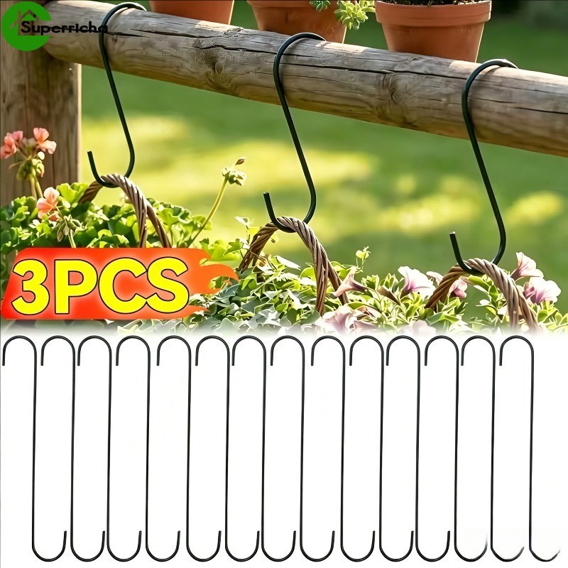 [Ultra] Gancho Duplo Em Forma De S De Ferro 3-1Pc-Para Toalhas De Roupas Pendurar Casa-Cesta De Flores Gaiola-Suporte Ra
