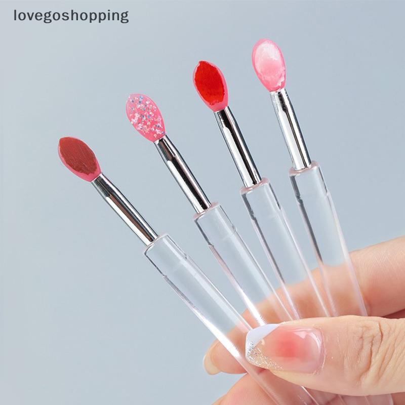 [lovego] 1Pc Pincel Labial Portátil De Silicone Com Capa Aplicador De Bálsamo Multifuncional Macio Lipsti Lipgloss Eyesh