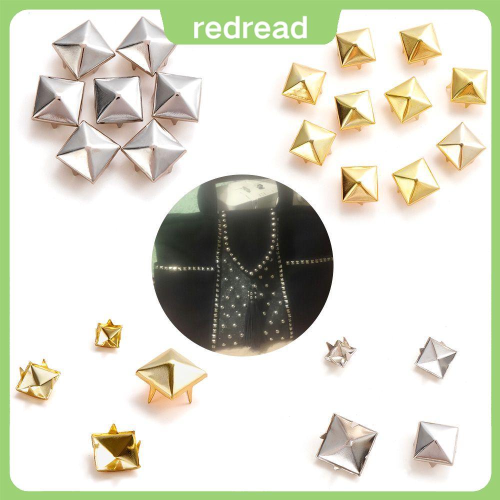 REDREAD 100pcs 6/8/10/12mm Correia Rebites DIY Pano Botão Roupas/Bolsa/Sapatos Metal Latão Prego Quatro Garras