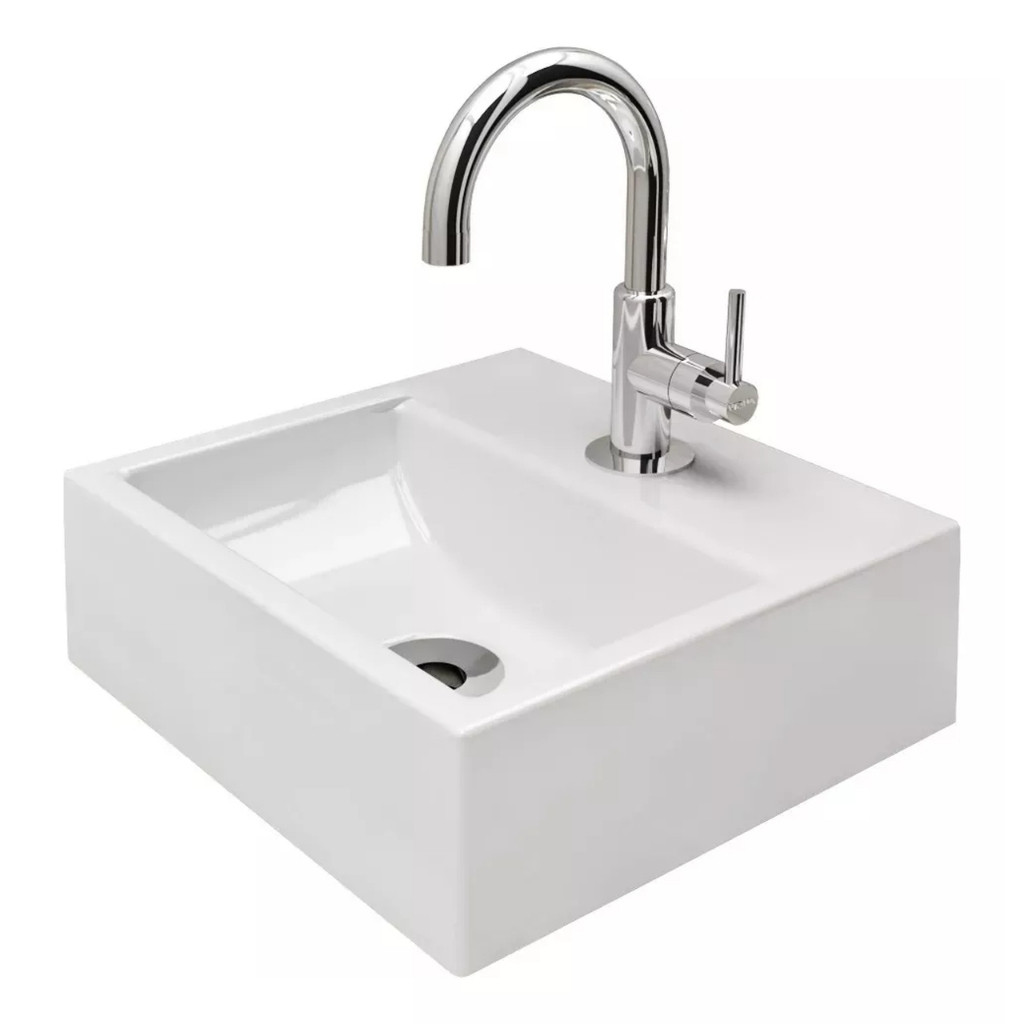 Cuba Pia De Apoio Sobrepor Para Banheiro Lavabo Acabamento Brilhante Branco