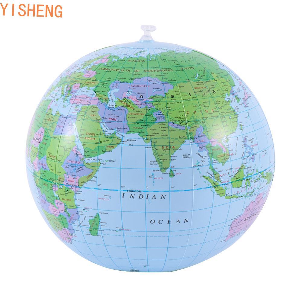 YISHENG Globo Gigante Crianças Explodir Geografia Bola De Praia Balão Educacional 40cm Mapa Do Mundo