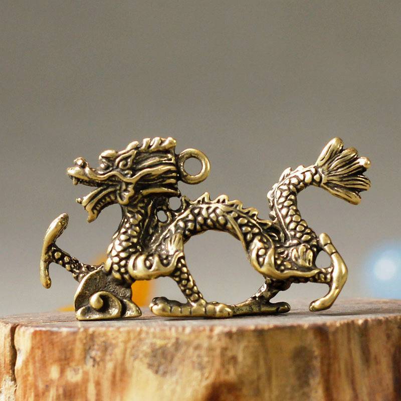# weicheng Estátua De Dragão De Besta Chinesa , Estatueta De Bronze , Ornamentos , Cobre Antigo , Animal Mítico , Decora