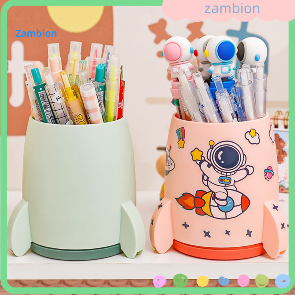 Multi-functional Desk Organizer Rocket Pen Holder Capacity Kids Stationery Storage Box for School Supplies Office Home S