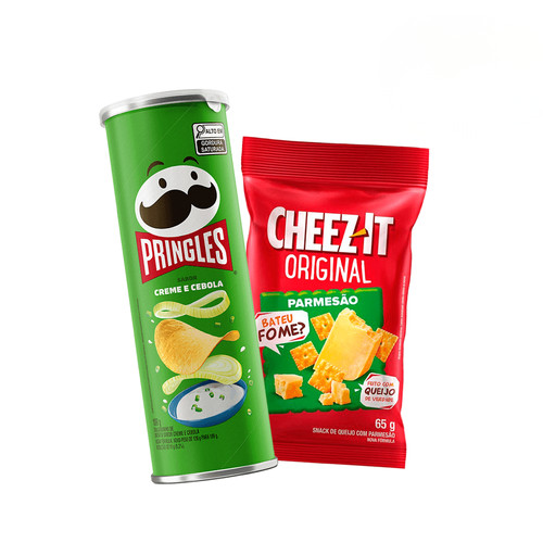 Combo Pringles Creme E Cebola 109G E Cheez It Parmesão 65G