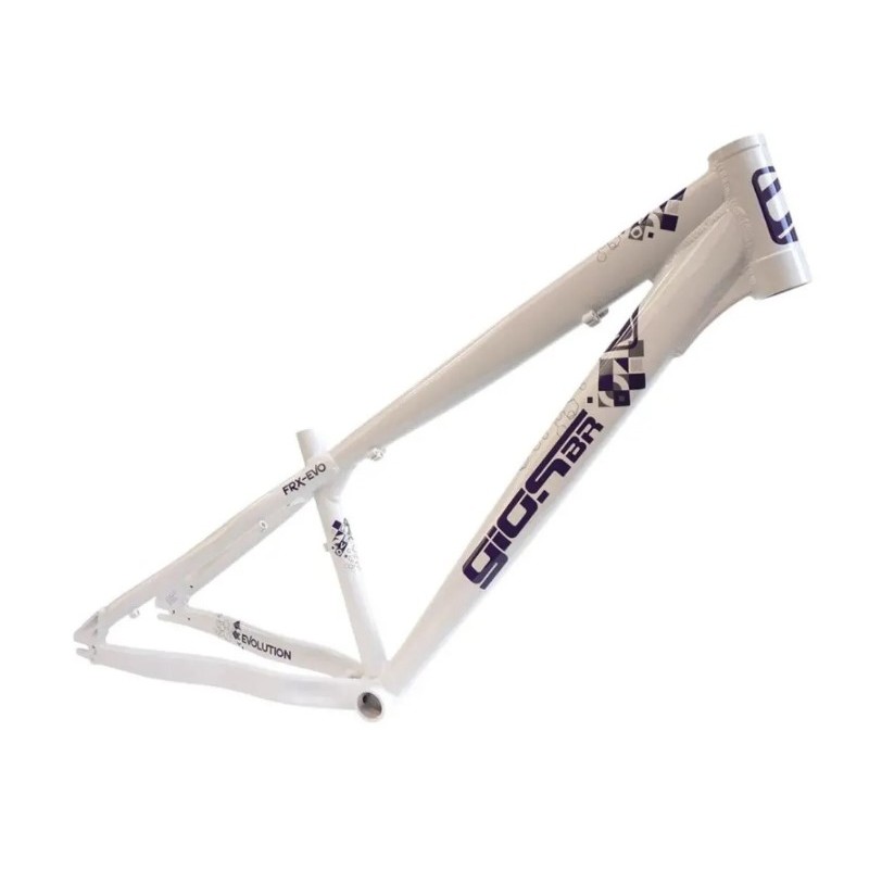 Quadro Gios Frx-evo 2026 Reforçado P/ Grau Wheeling Manobras Cor Branco/Roxo